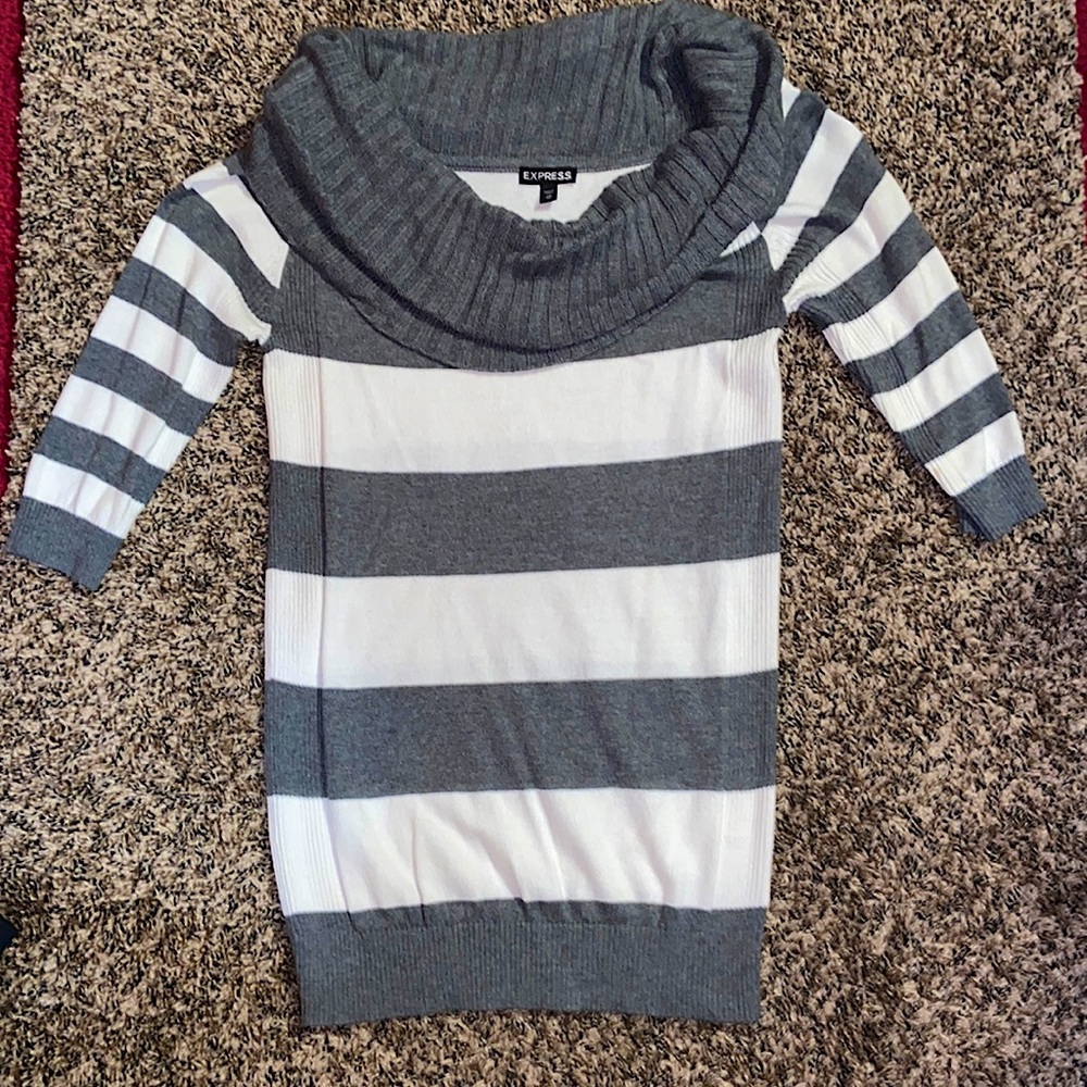 Express | Striped Cowl Neck Sweater
